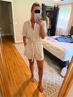 Abercrombie & Fitch linen Short-Sleeve Romper